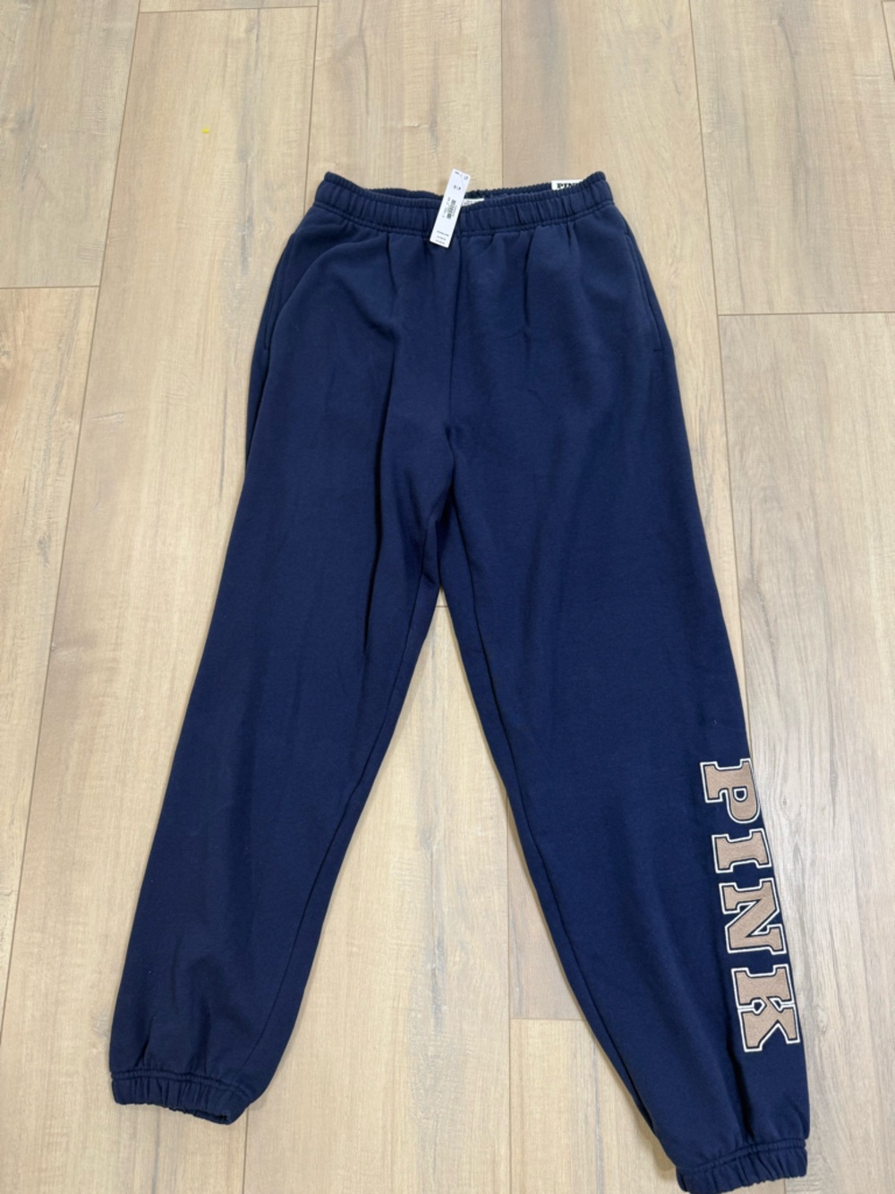 PINK Victoria's Secret Navy Joggers with Logo Tag